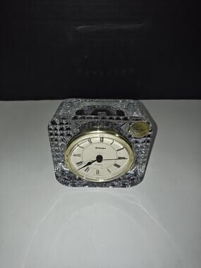 STAIGER Vintage West Germany Quartz France Lead Crystal Mantel Desk Clock 24%PbO